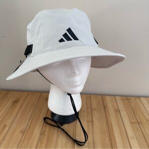 adidas Victory Unisex Bucket Hat Golf UPF 50+ Climacool Cream Wide Brim NWT